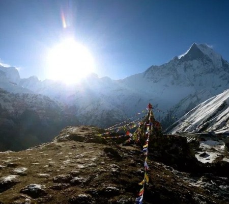 Sun rises over the Annapurna Range